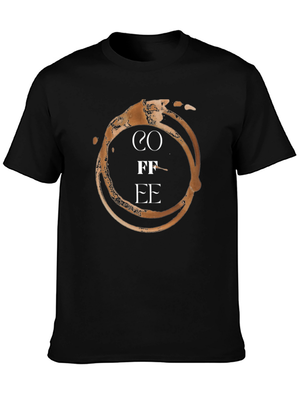 Coffee Stain Graphic T-Shirt - Black
