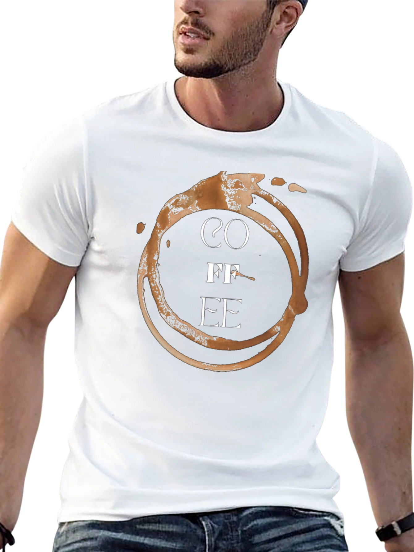 Coffee Stain Graphic T-Shirt - Black