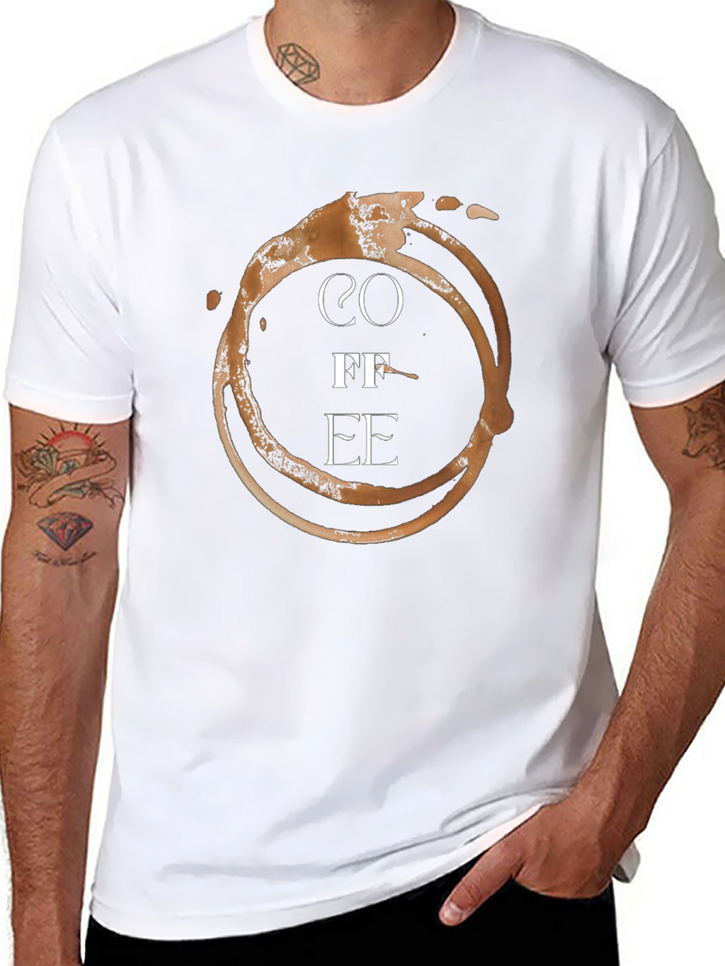 Coffee Stain Graphic T-Shirt - Black
