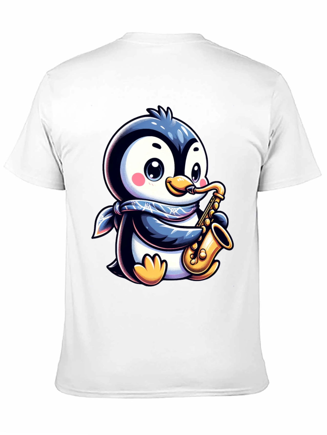 Penguin Sax Player T-Shirt - Unique Graphic Tee