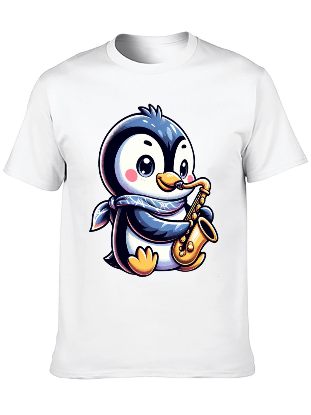 Penguin Sax Player T-Shirt - Unique Graphic Tee