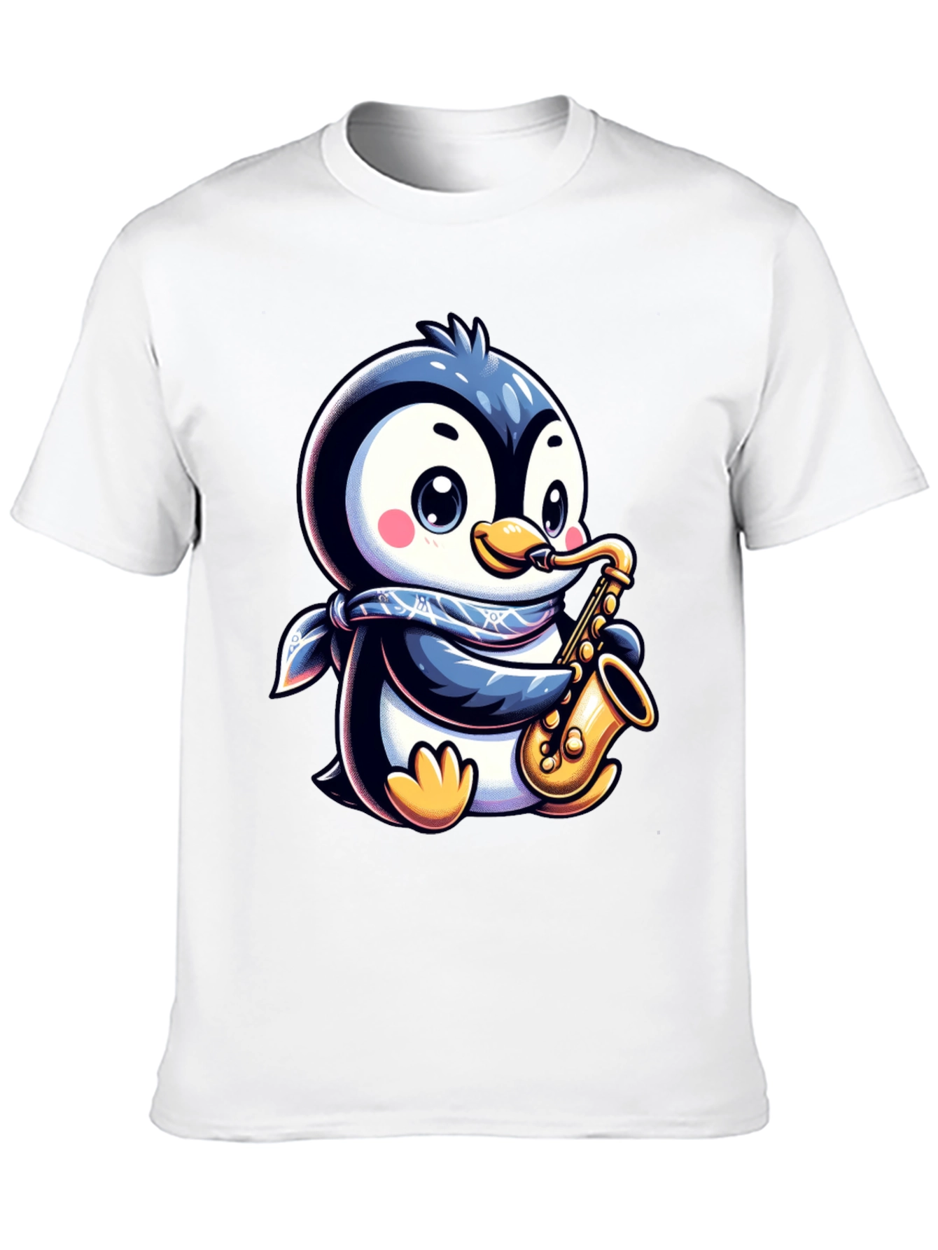 Penguin Sax Player T-Shirt - Unique Graphic Tee