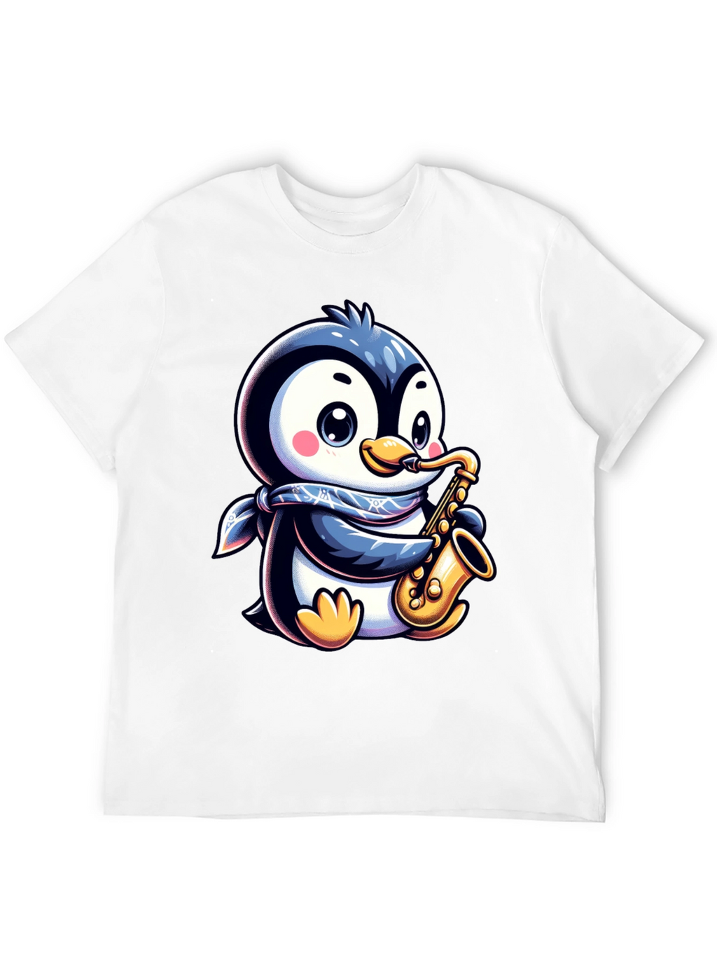 Penguin Sax Player T-Shirt - Unique Graphic Tee