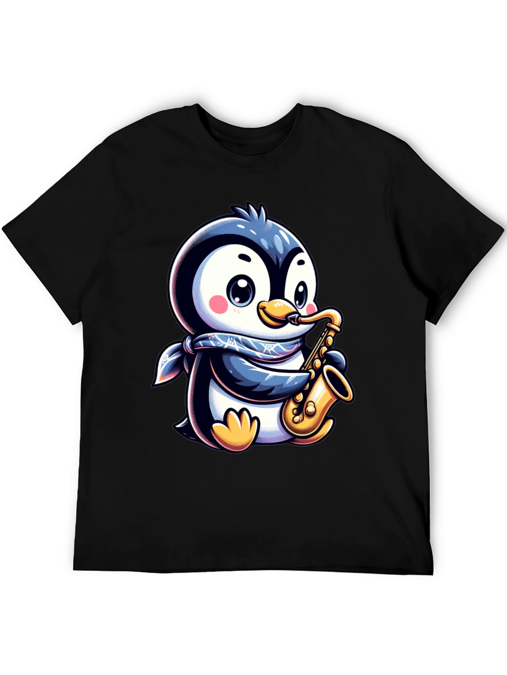 Penguin Sax Player T-Shirt - Unique Graphic Tee