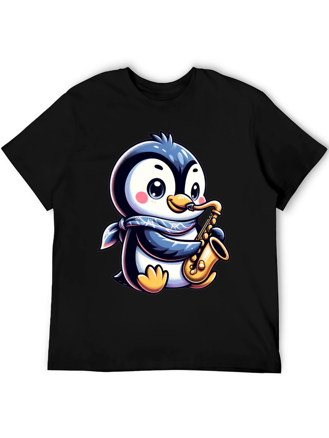 Penguin Sax Player T-Shirt - Unique Graphic Tee