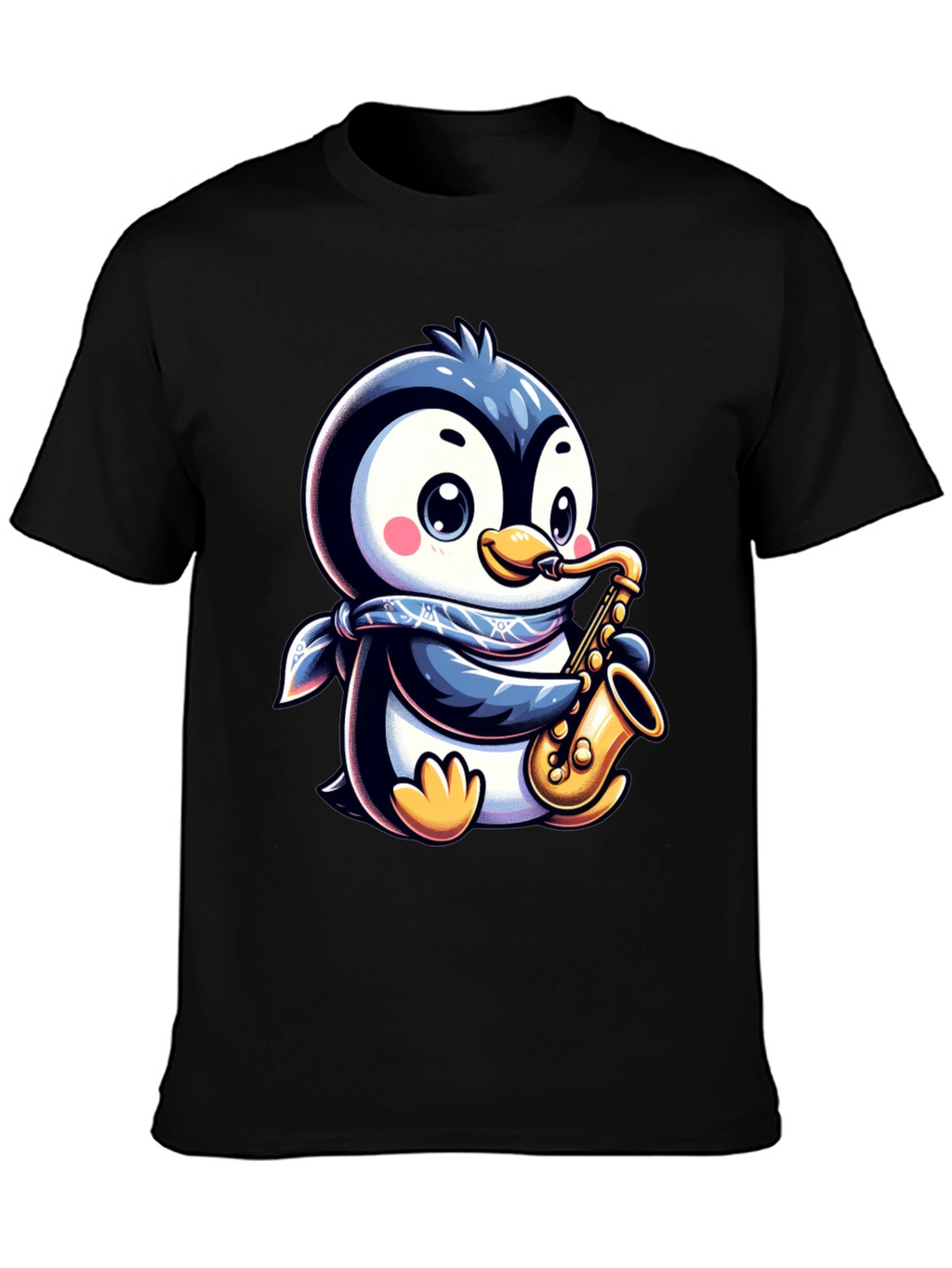 Penguin Sax Player T-Shirt - Unique Graphic Tee