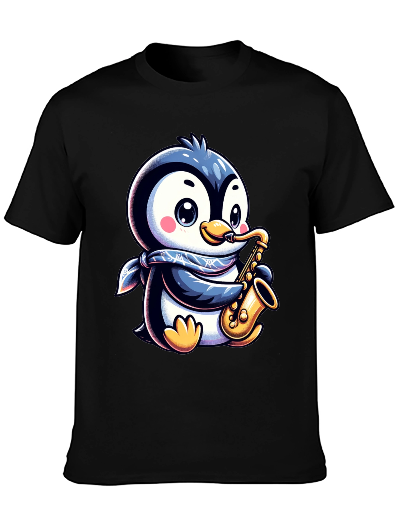 Penguin Sax Player T-Shirt - Unique Graphic Tee