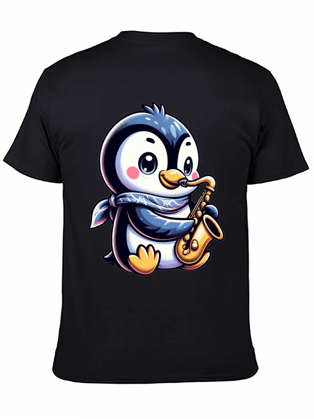 Penguin Sax Player T-Shirt - Unique Graphic Tee