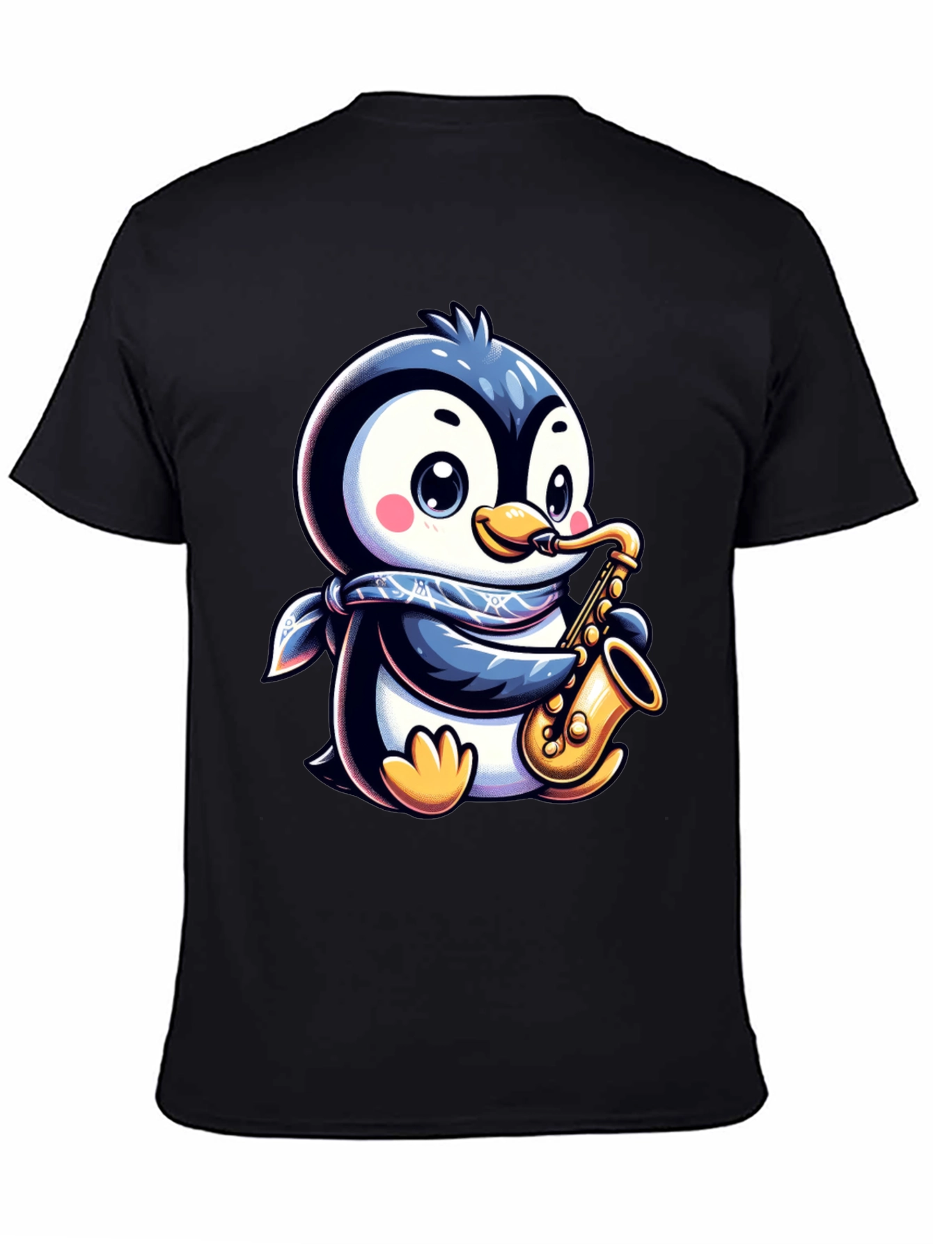 Penguin Sax Player T-Shirt - Unique Graphic Tee