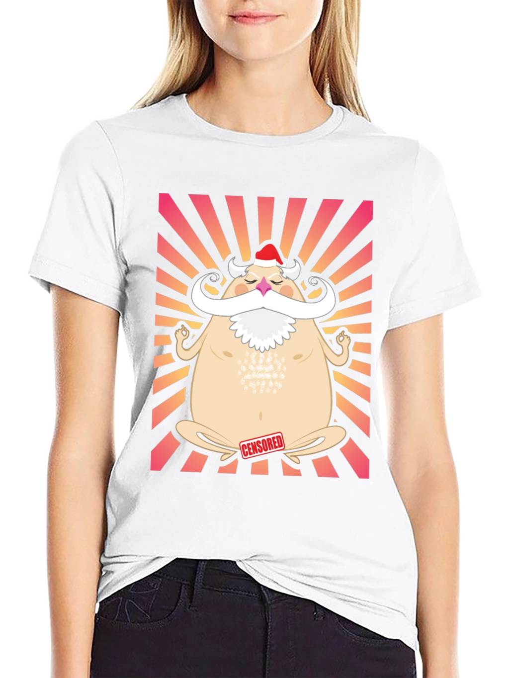 Zen Santa Graphic Tee - Holiday Humor T-Shirt