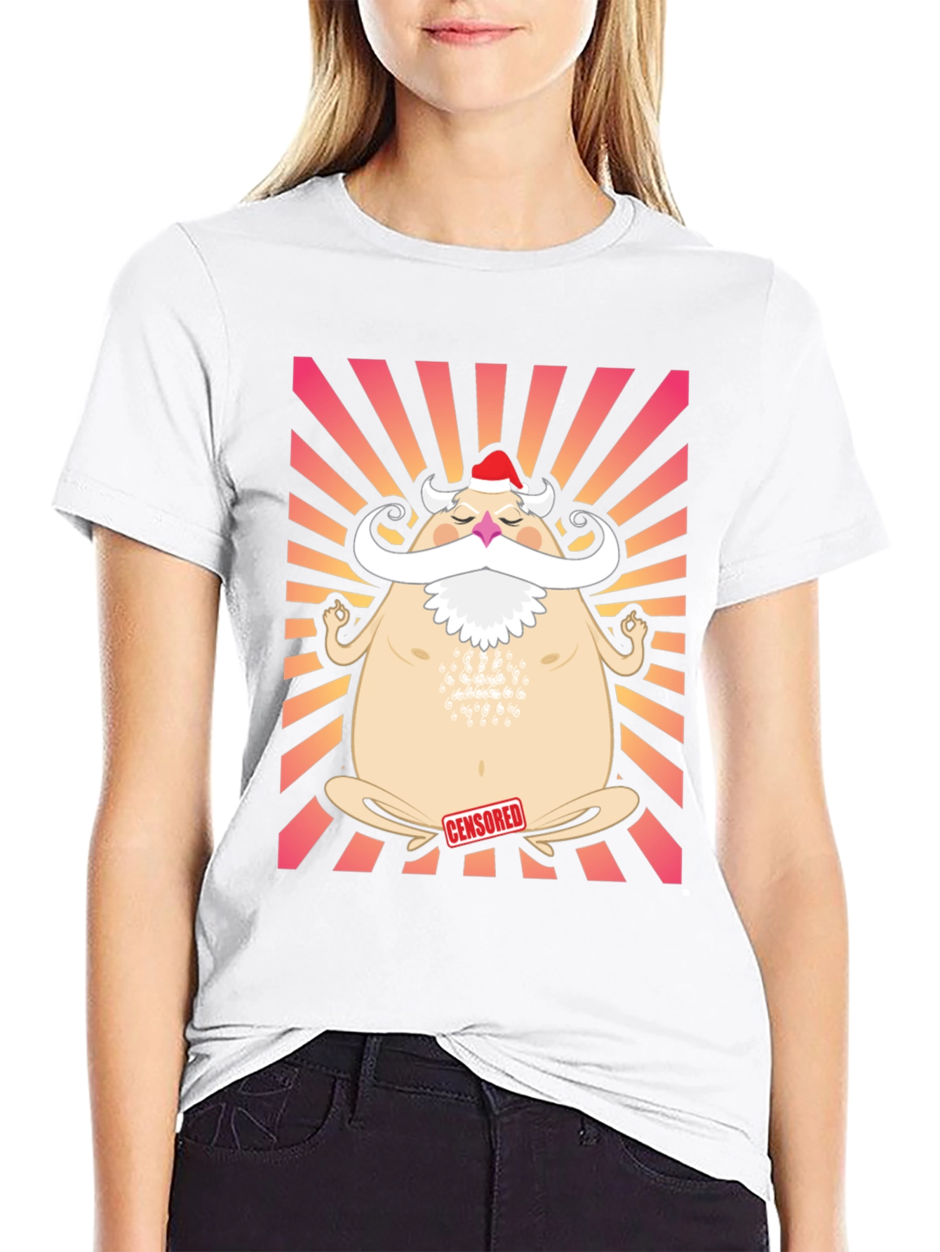 Zen Santa Graphic Tee - Holiday Humor T-Shirt