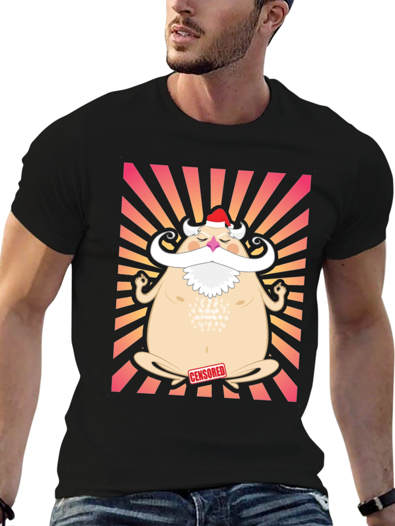 Zen Santa Graphic Tee - Holiday Humor T-Shirt