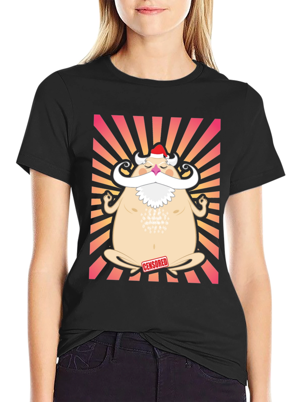 Zen Santa Graphic Tee - Holiday Humor T-Shirt