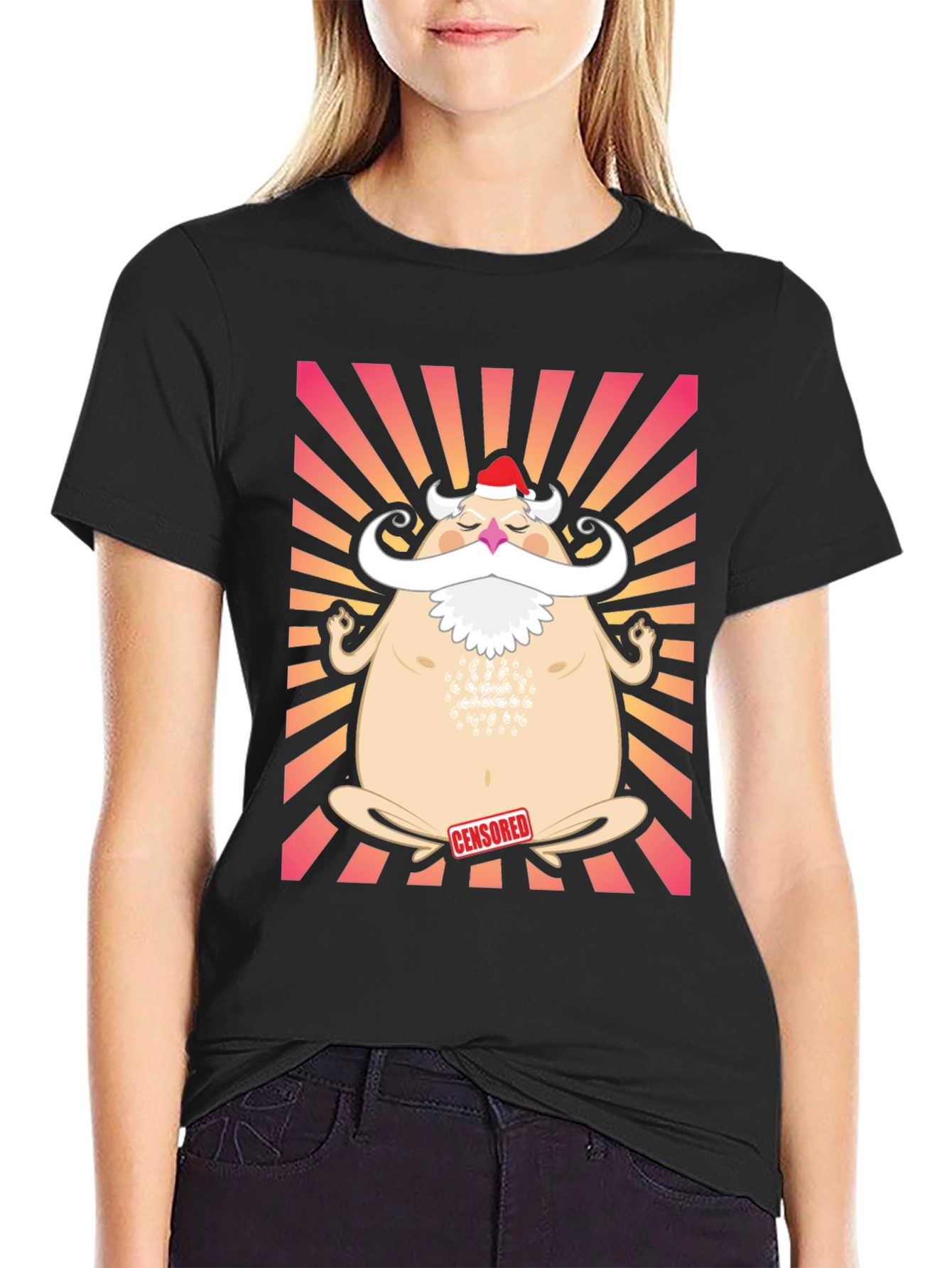 Zen Santa Graphic Tee - Holiday Humor T-Shirt
