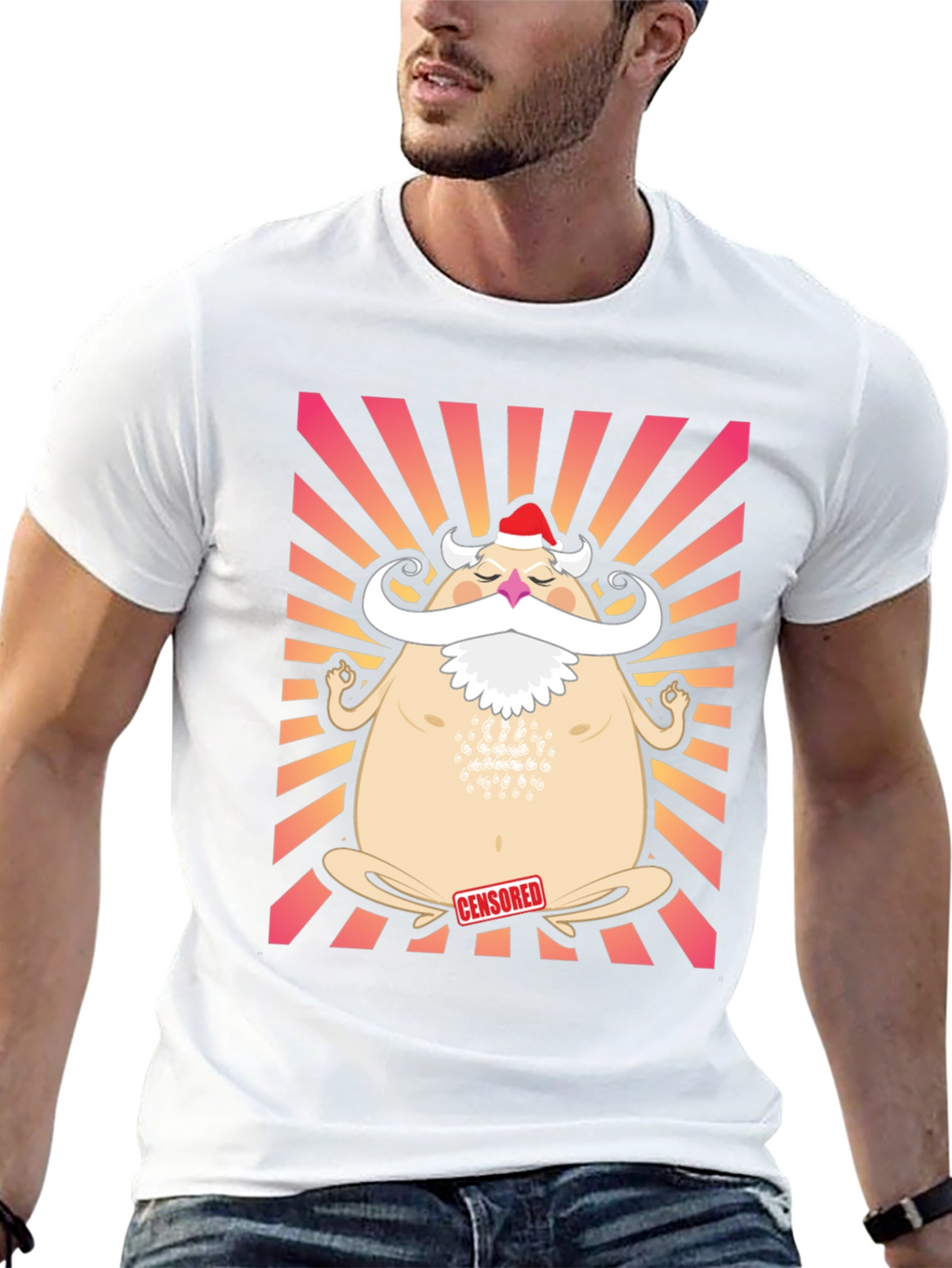 Zen Santa Graphic Tee - Holiday Humor T-Shirt