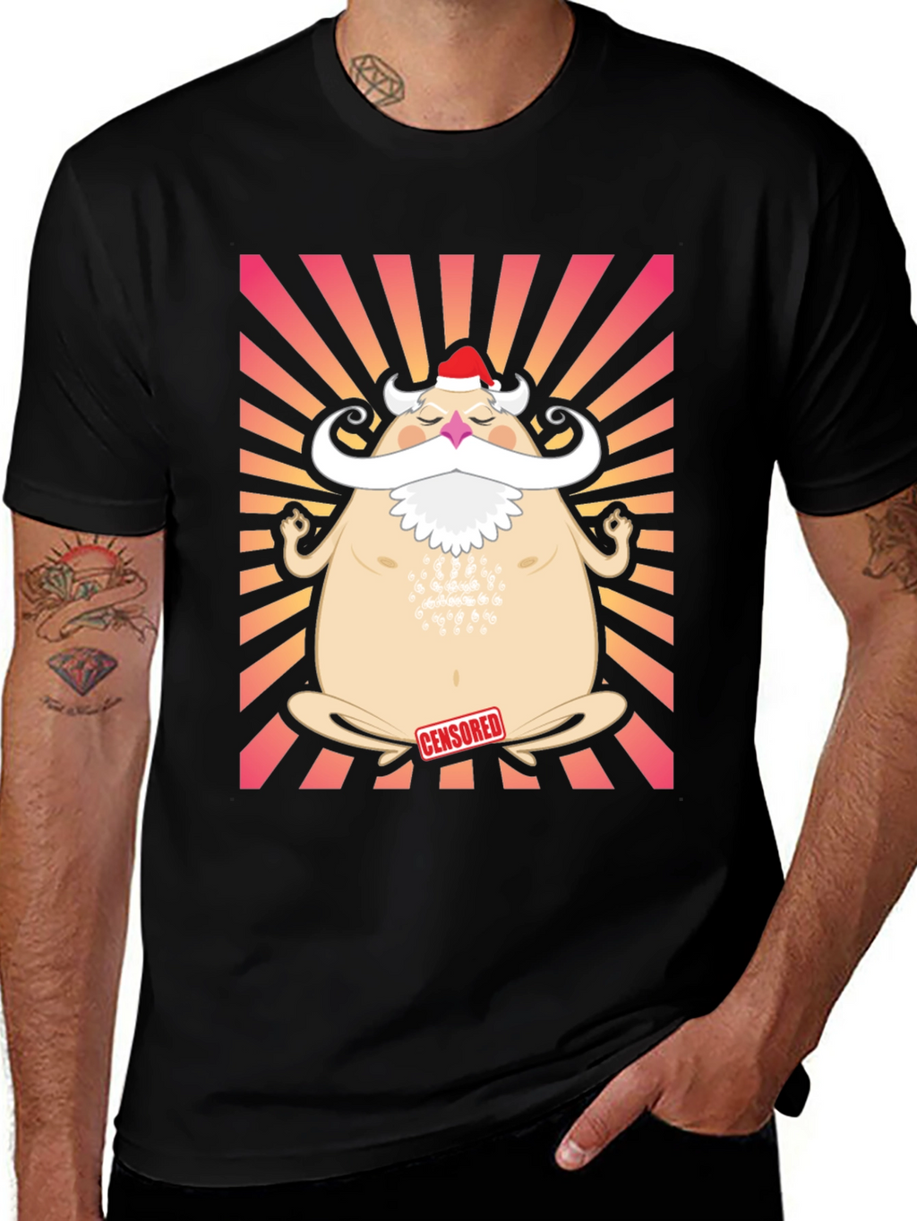 Zen Santa Graphic Tee - Holiday Humor T-Shirt