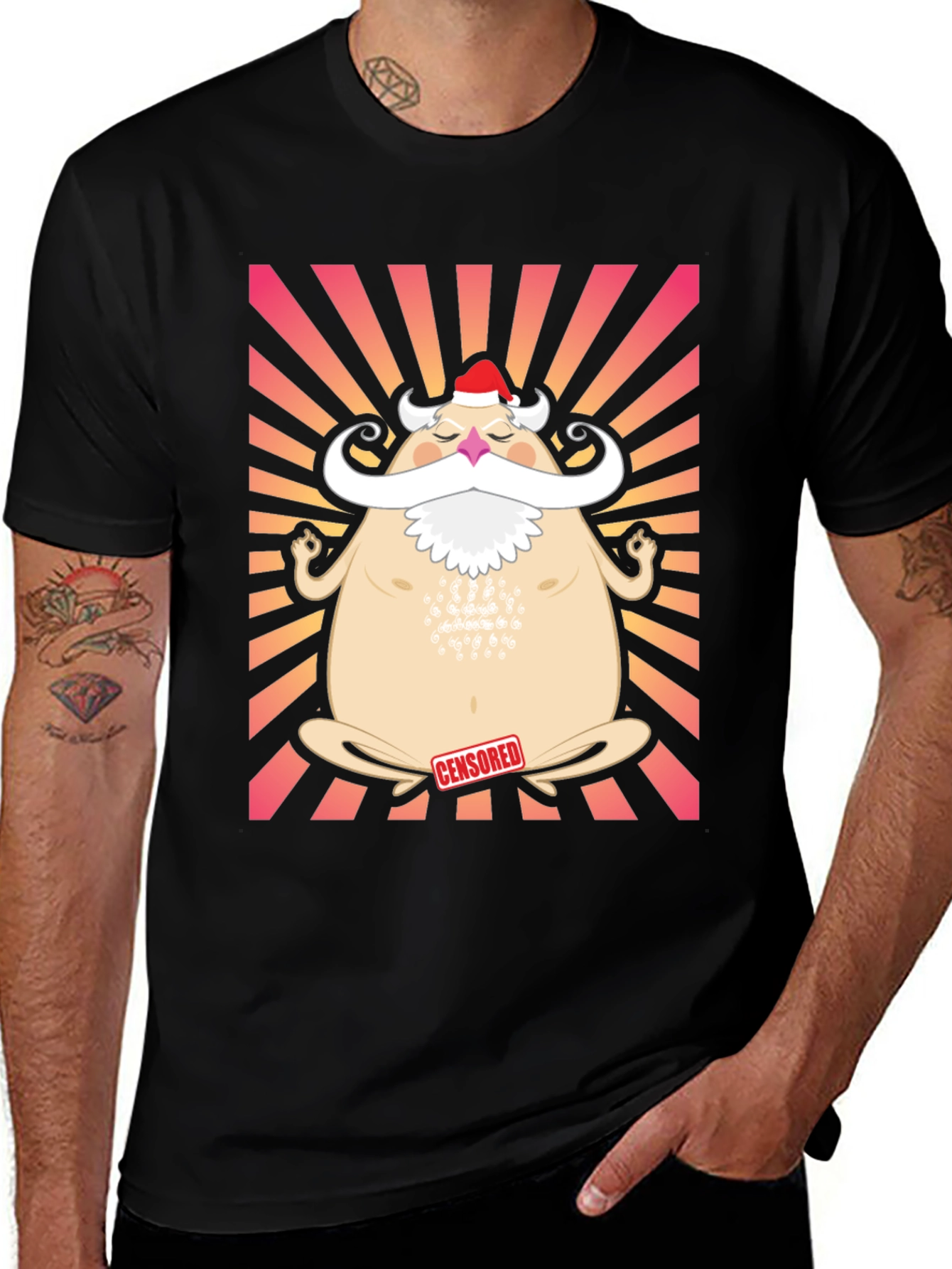 Zen Santa Graphic Tee - Holiday Humor T-Shirt
