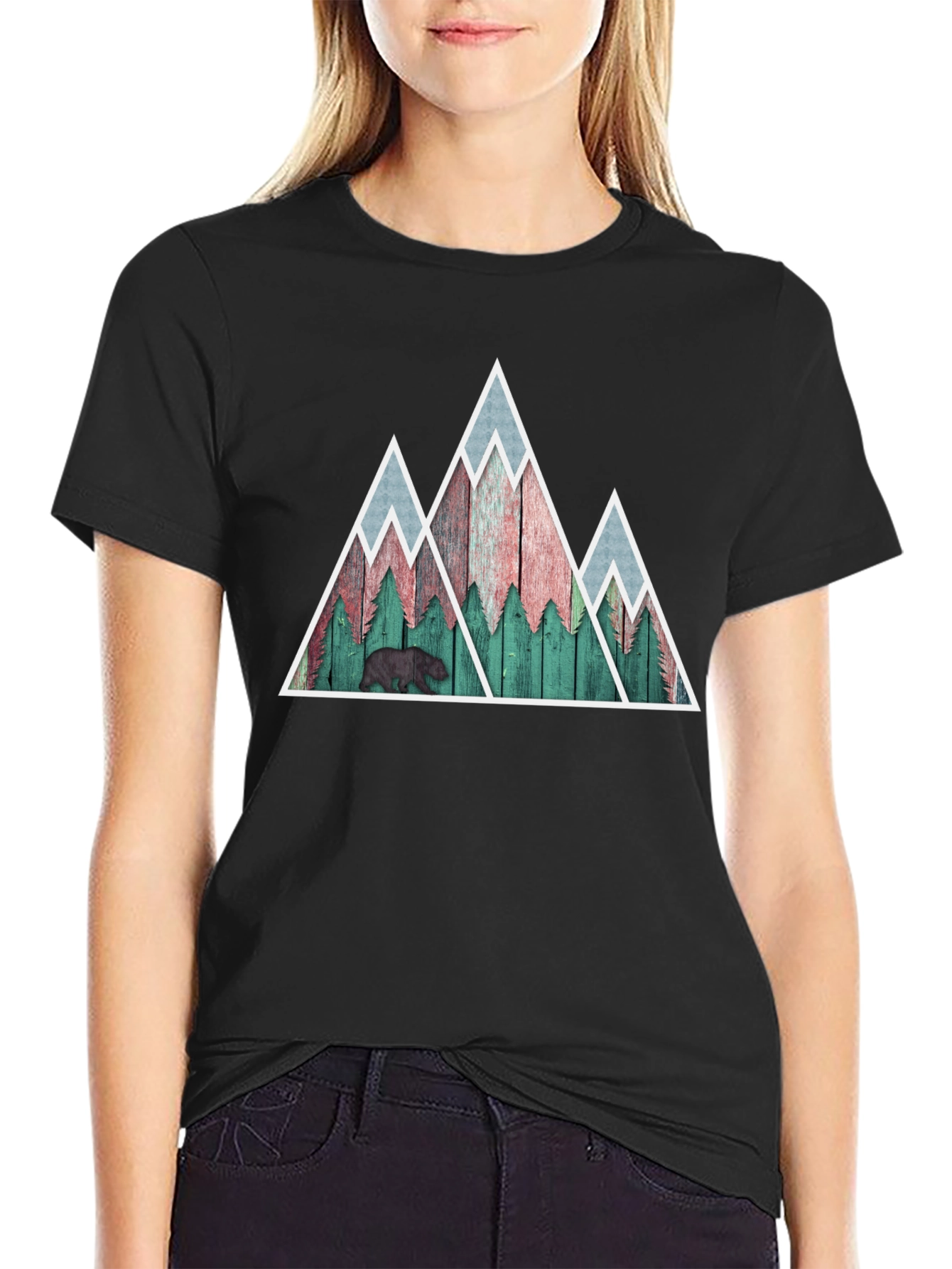 Mountain Bear Graphic Tee - Nature Inspired Mens Shirt