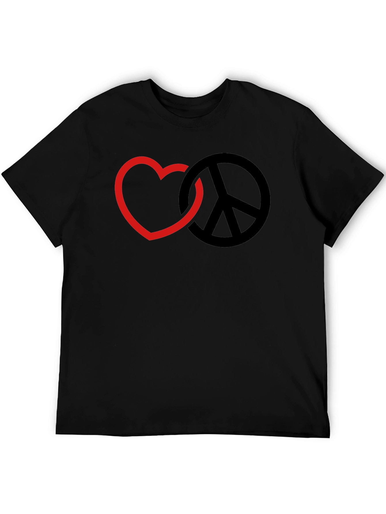 Love & Peace Graphic T-Shirt - Black