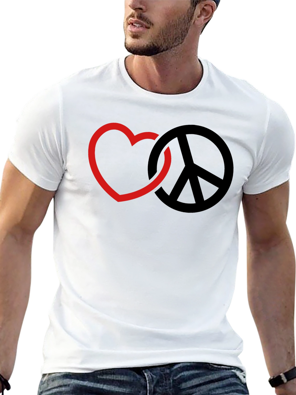 Love & Peace Graphic T-Shirt - Black