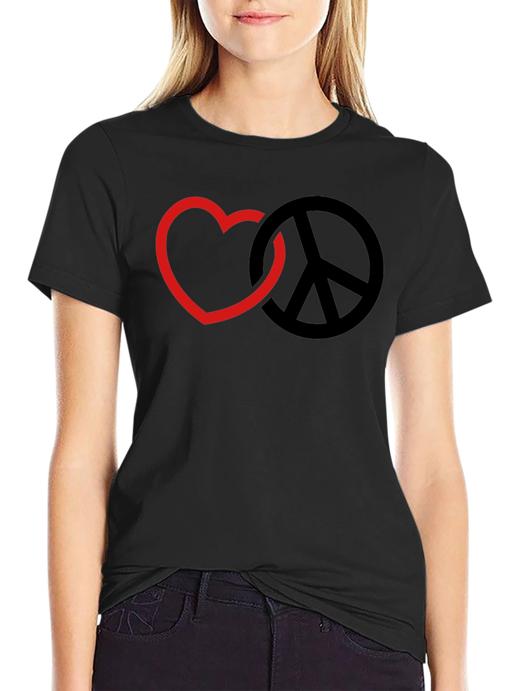 Love & Peace Graphic T-Shirt - Black