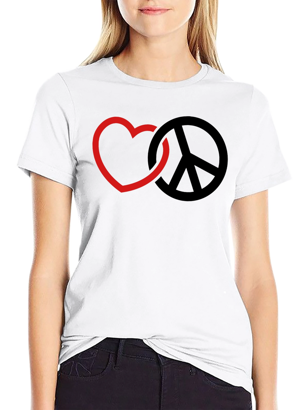 Love & Peace Graphic T-Shirt - Black
