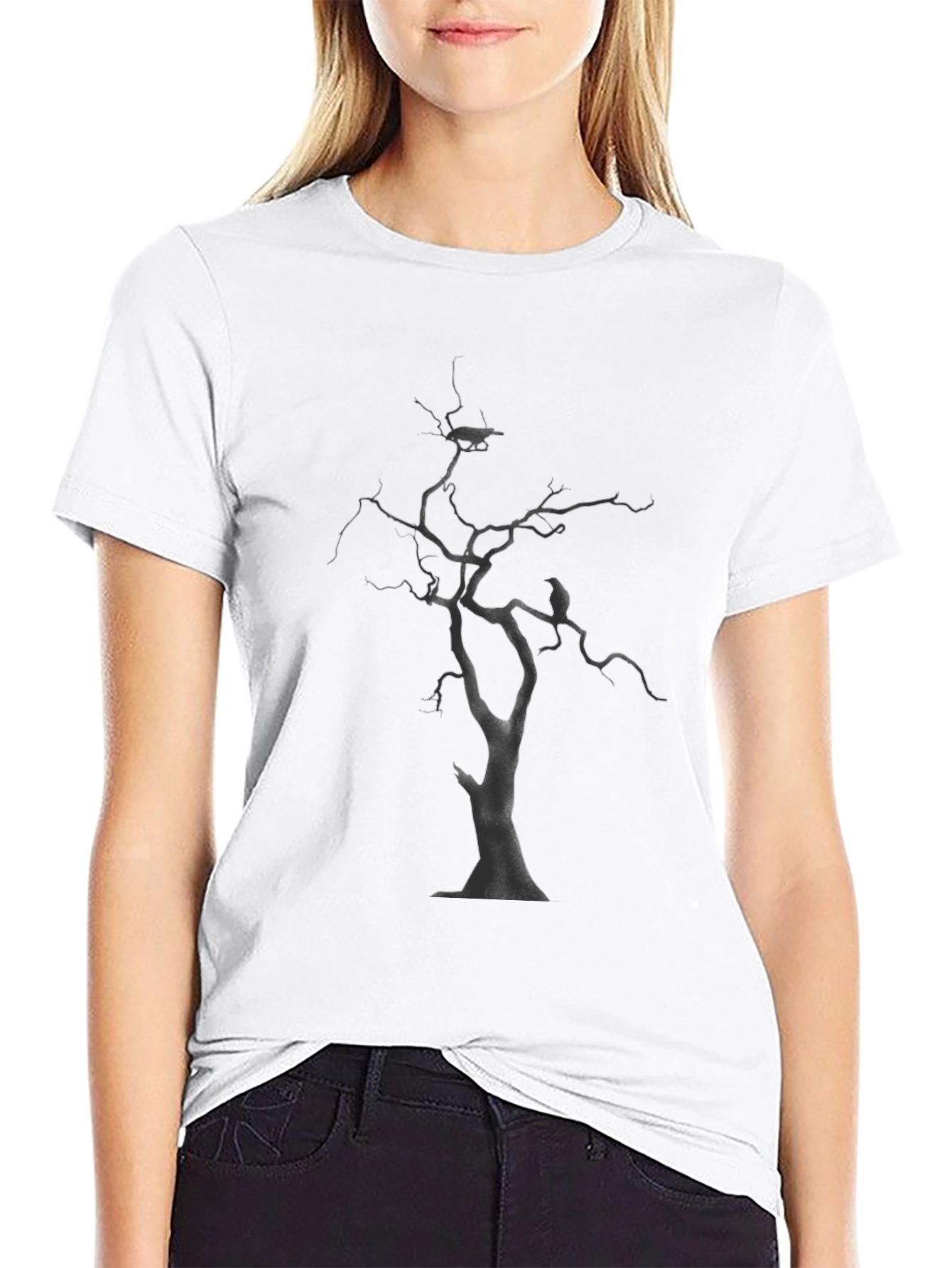 Raven Tree Graphic T-Shirt - Black