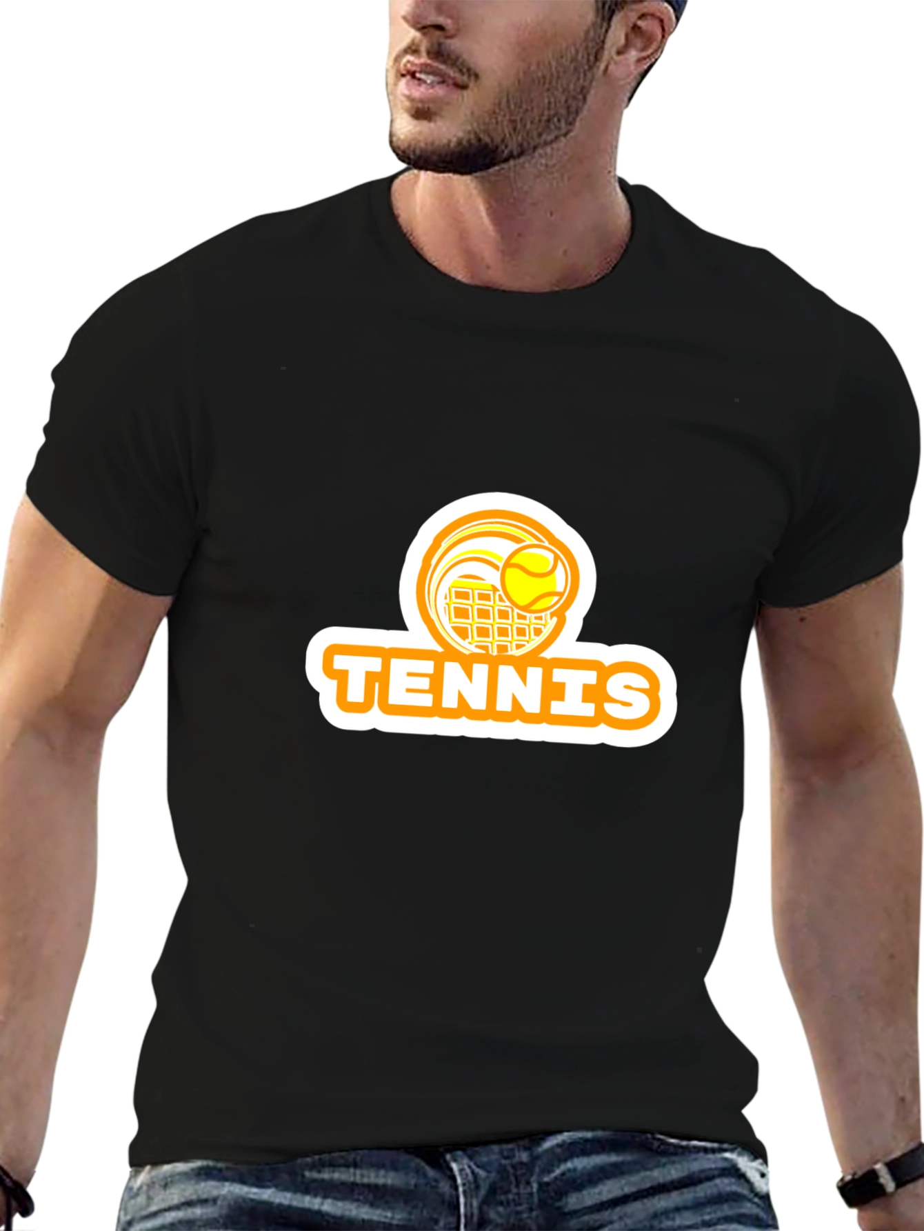 Tennis Graphic T-Shirt - Black