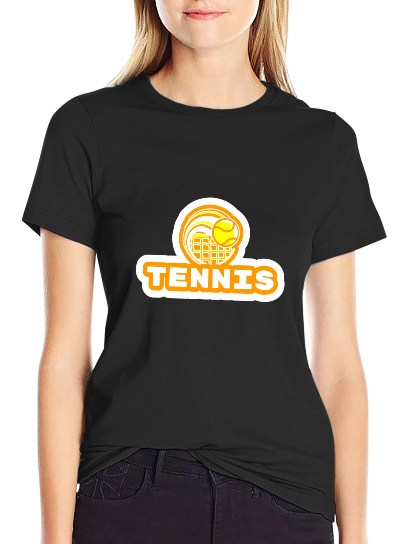 Tennis Graphic T-Shirt - Black
