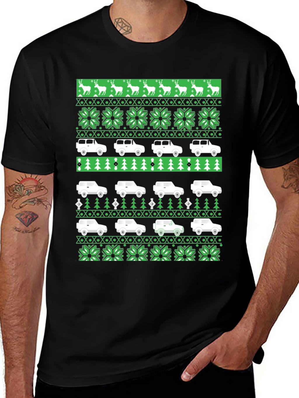 Festive 4x4 Car Holiday T-Shirt
