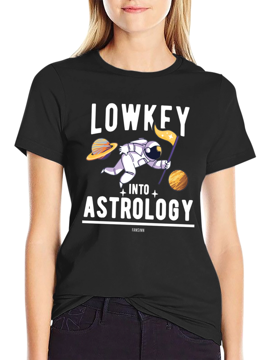 Lowkey Into Astrology T-Shirt: Space & Stars