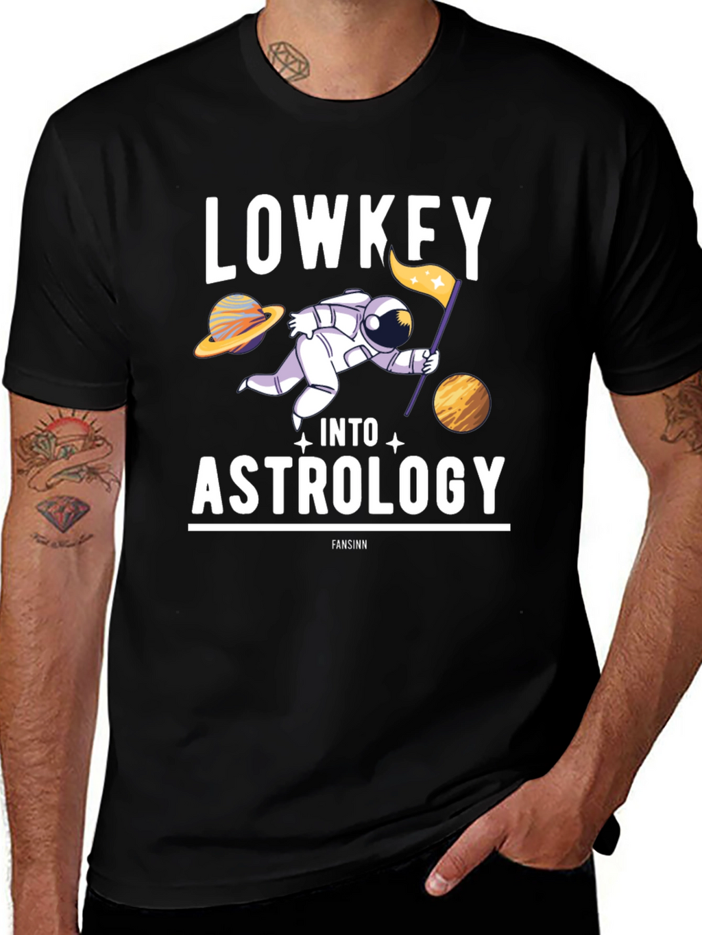 Lowkey Into Astrology T-Shirt: Space & Stars