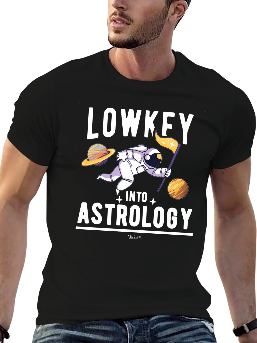 Lowkey Into Astrology T-Shirt: Space & Stars