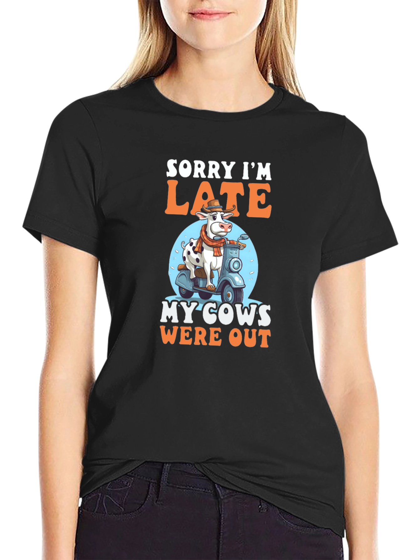 Sorry Im Late Cow T-Shirt