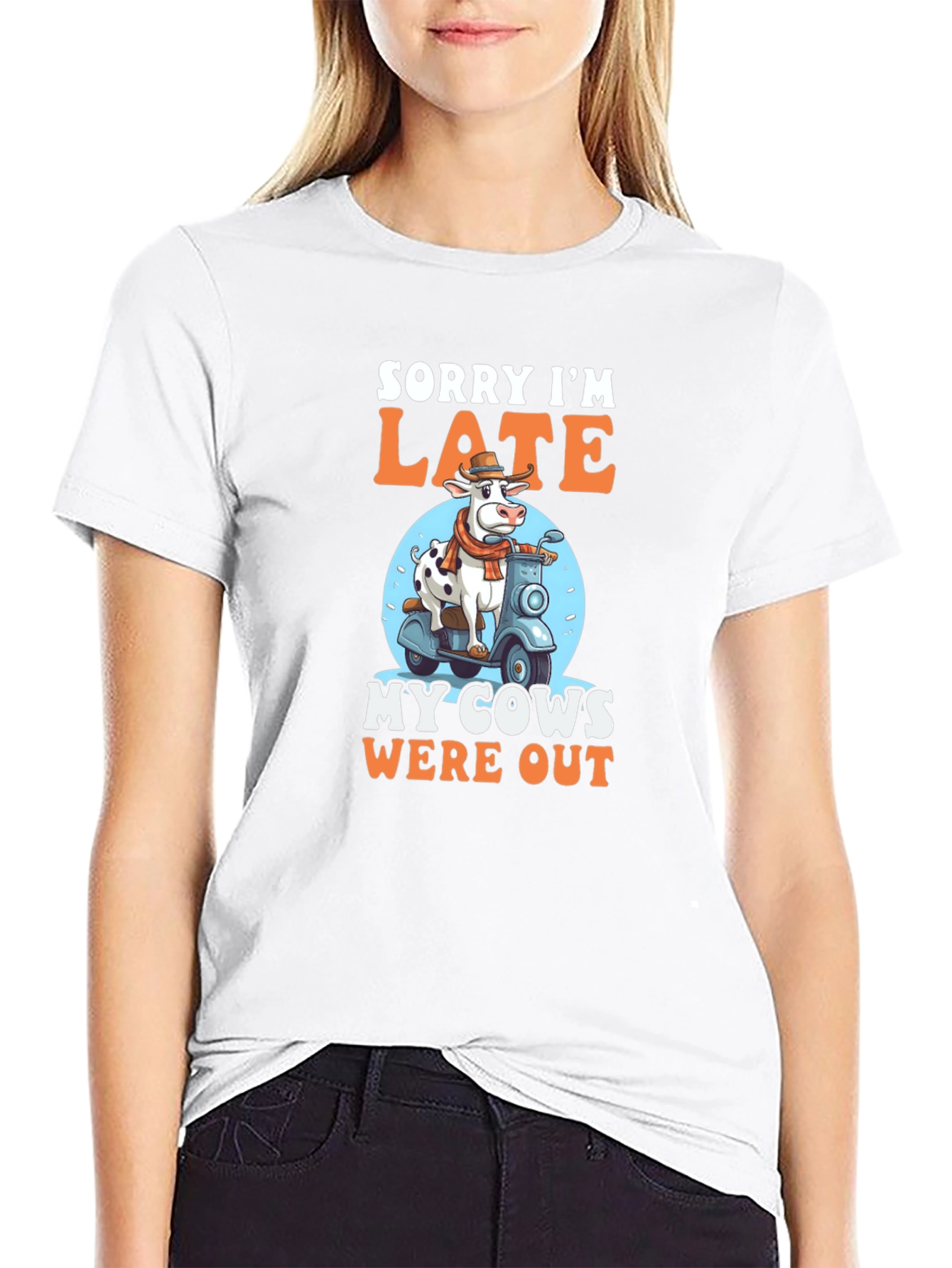 Sorry Im Late Cow T-Shirt