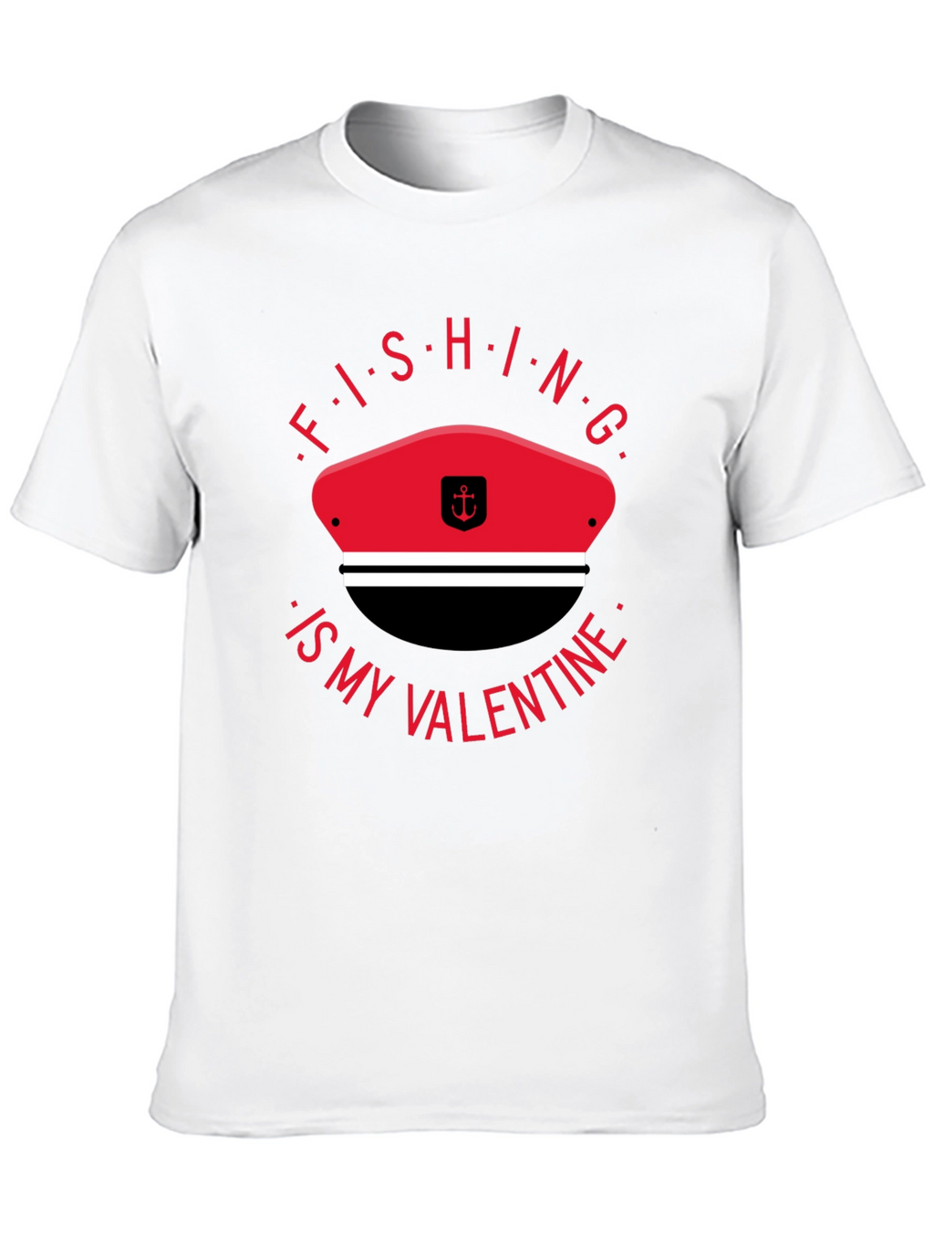 Fishing is My Valentine T-Shirt - Black