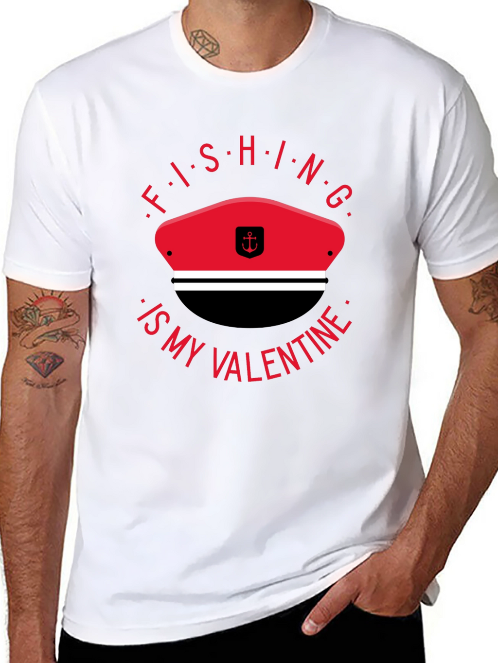 Fishing is My Valentine T-Shirt - Black