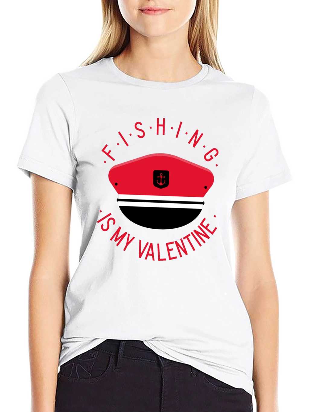 Fishing is My Valentine T-Shirt - Black