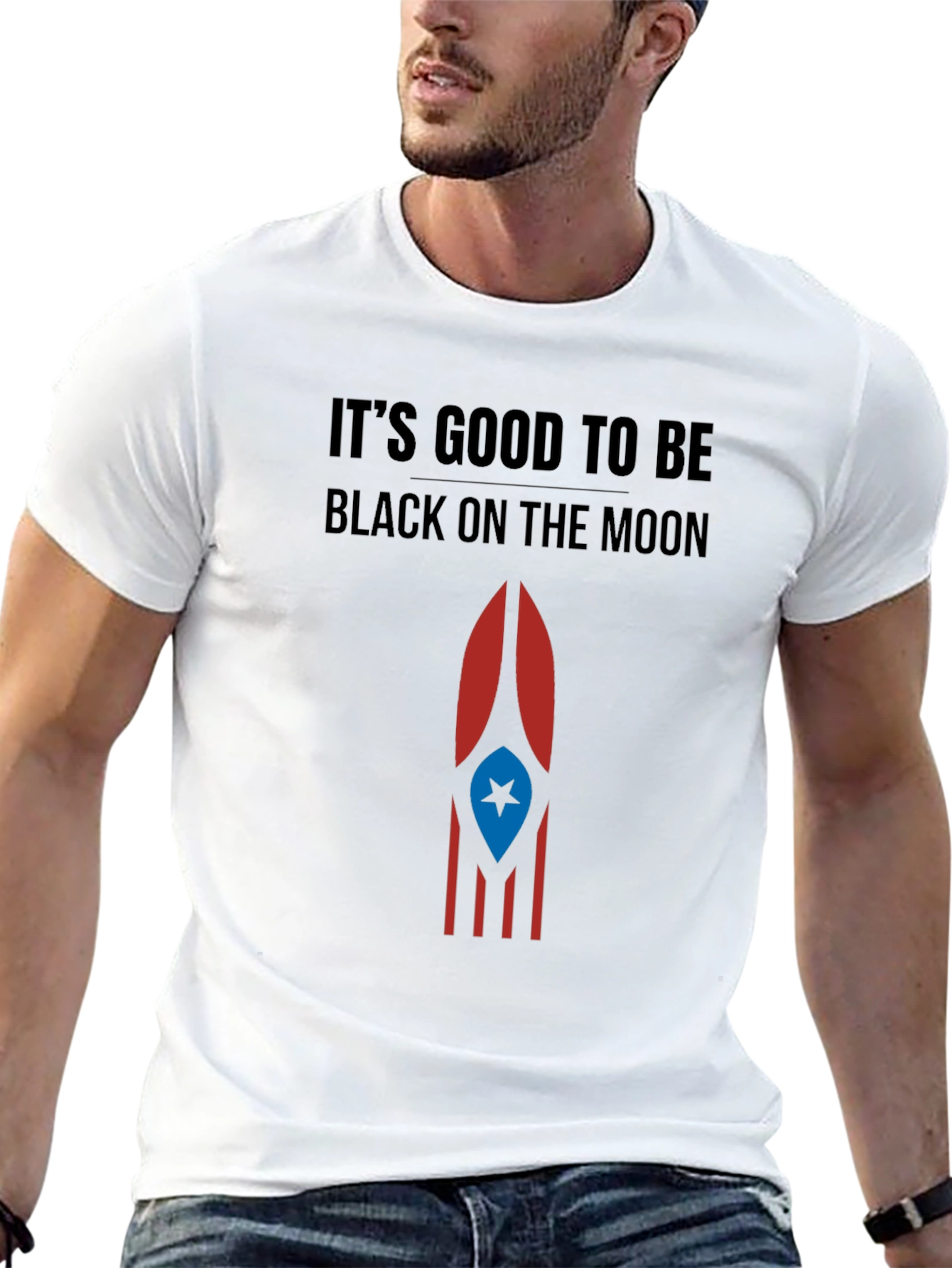 Its Good to Be Black on the Moon T-Shirt