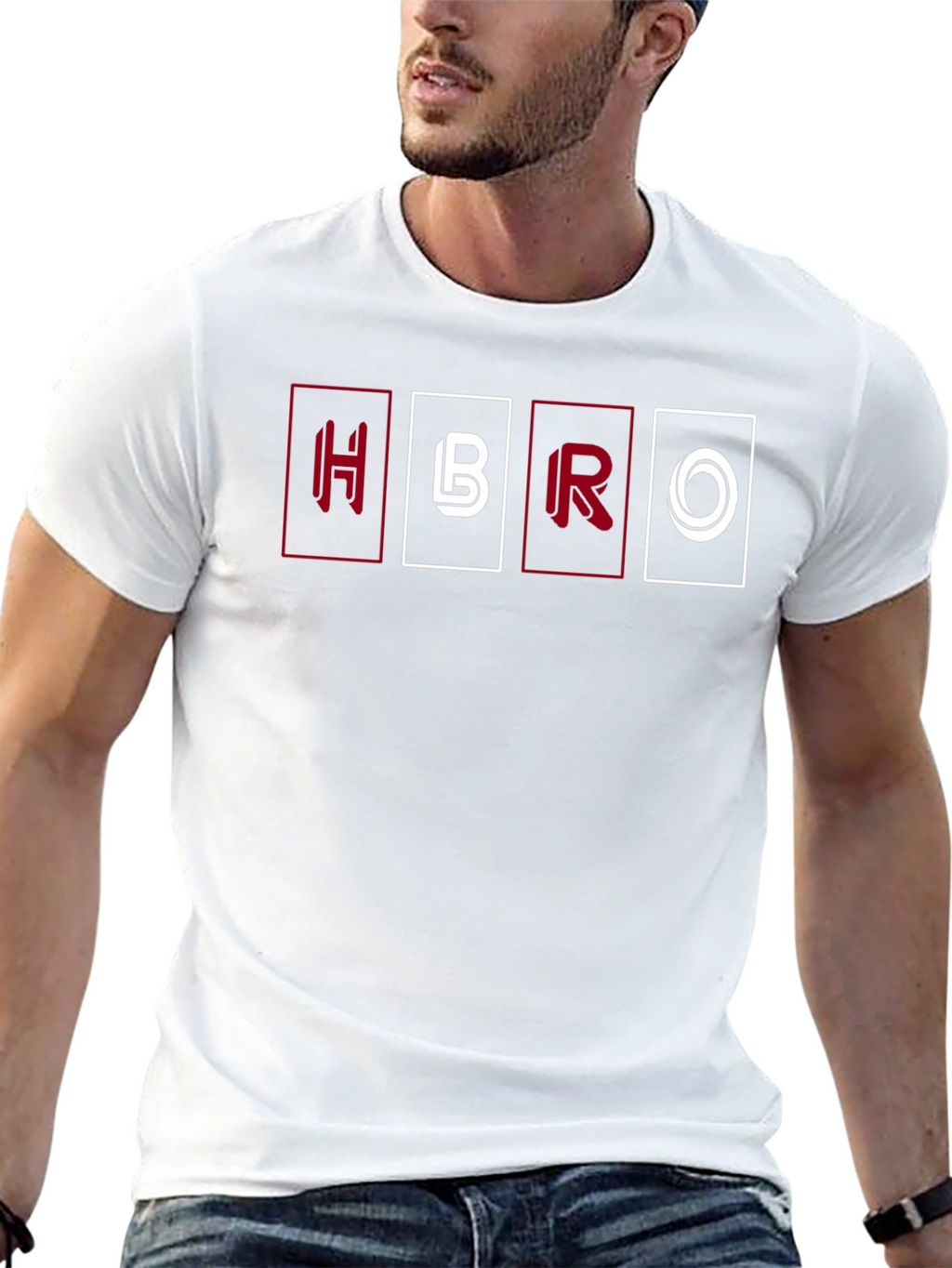 HBRO Graphic Tee - Black Cotton Blend Casual T-Shirt