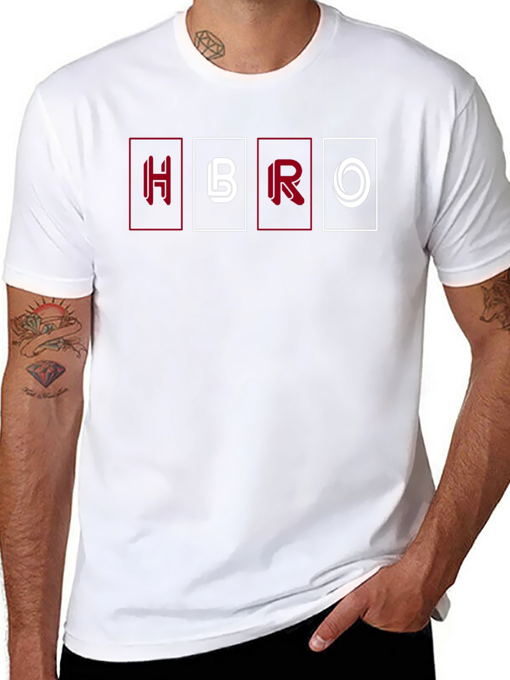 HBRO Graphic Tee - Black Cotton Blend Casual T-Shirt