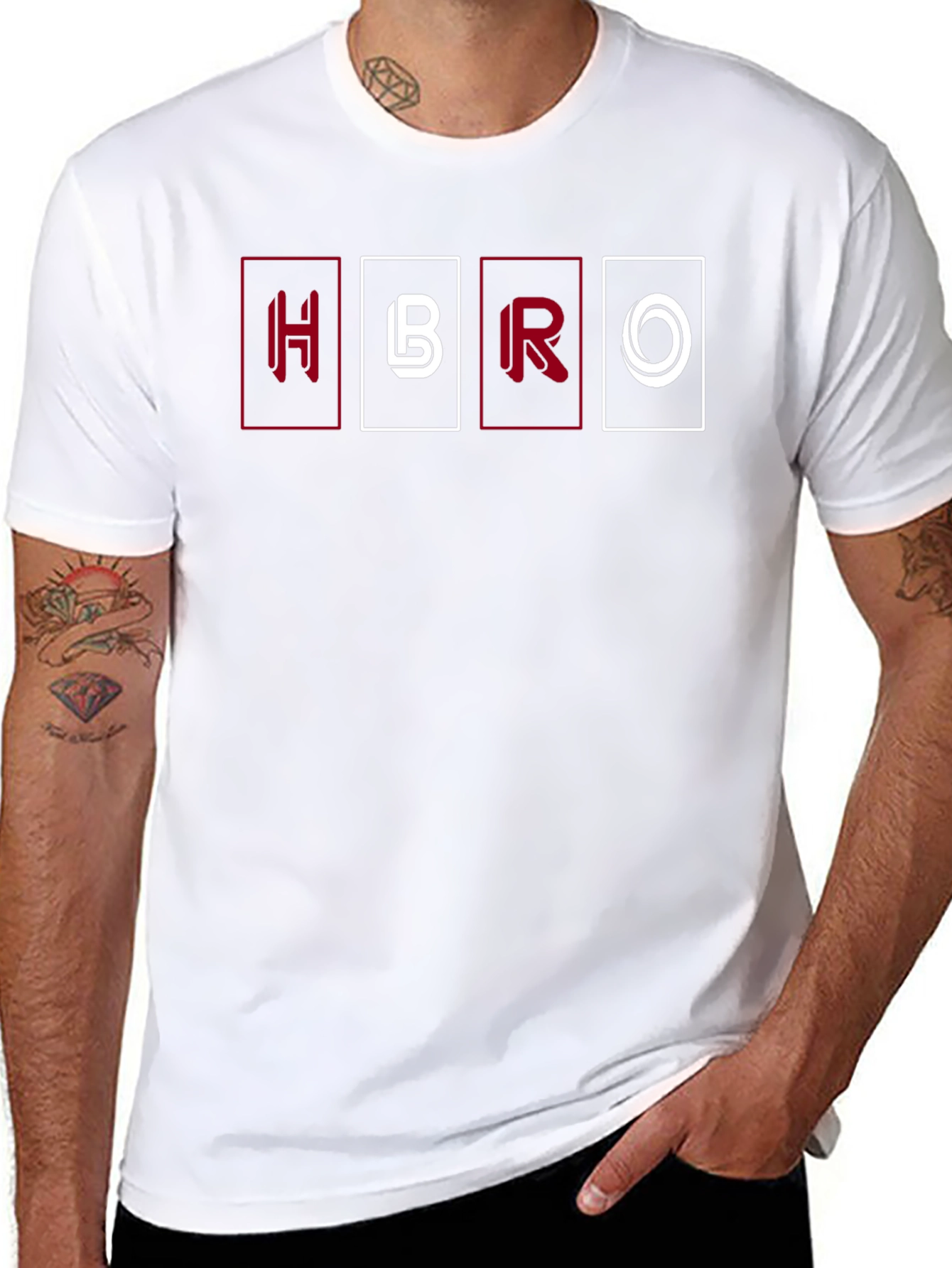 HBRO Graphic Tee - Black Cotton Blend Casual T-Shirt