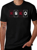 HBRO Graphic Tee - Black Cotton Blend Casual T-Shirt