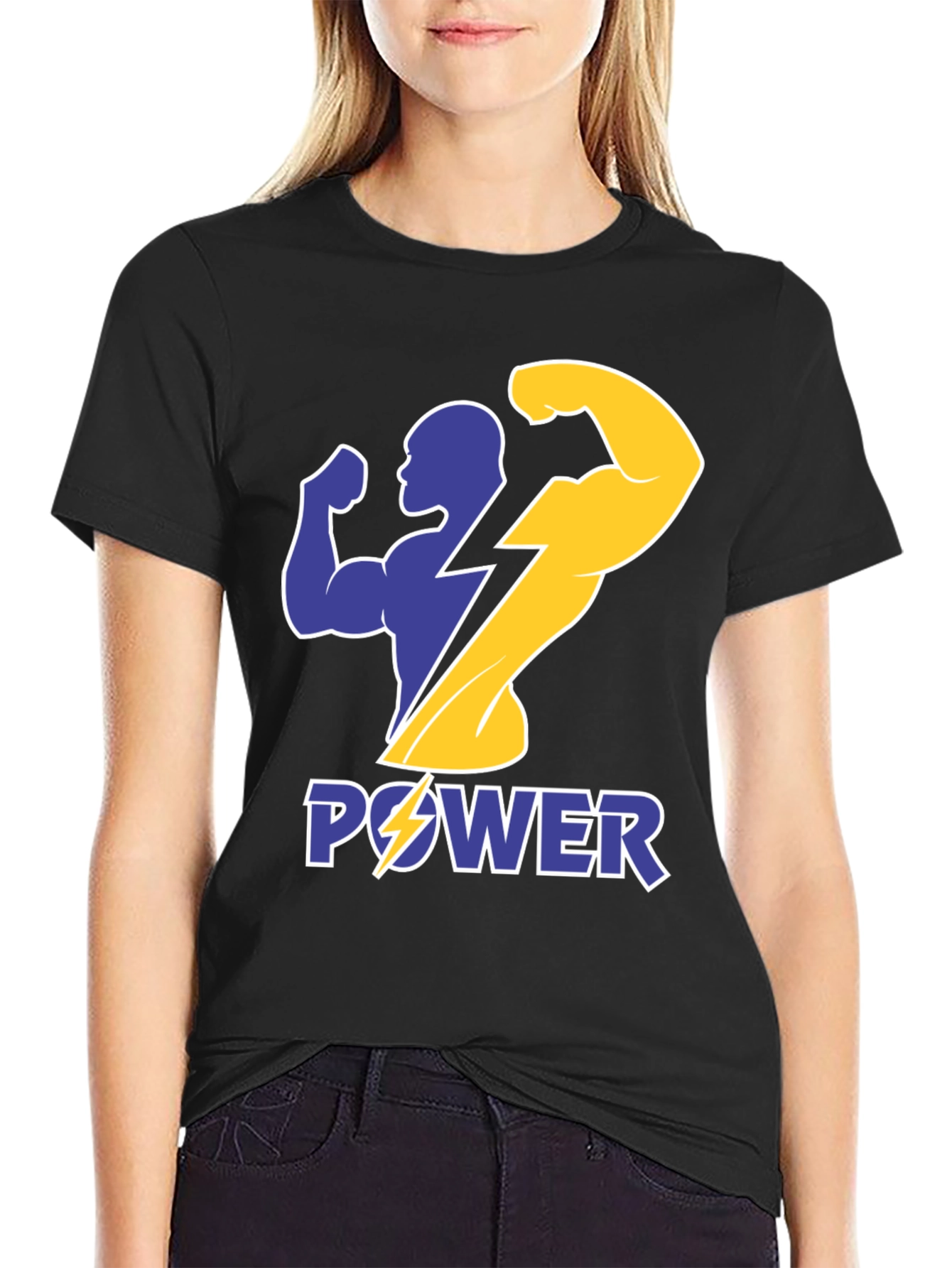 Power Graphic T-Shirt - Black Bold Design