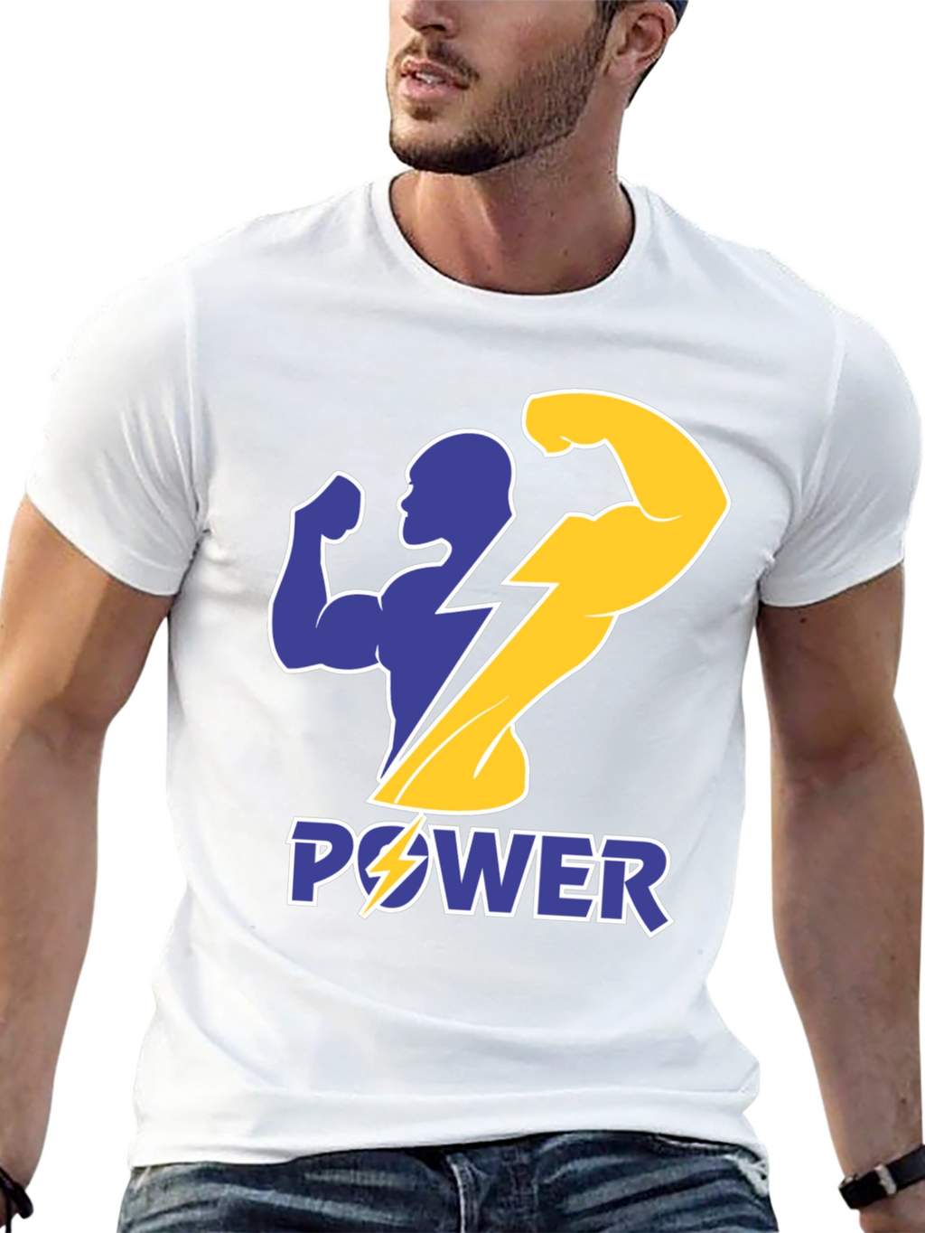 Power Graphic T-Shirt - Black Bold Design