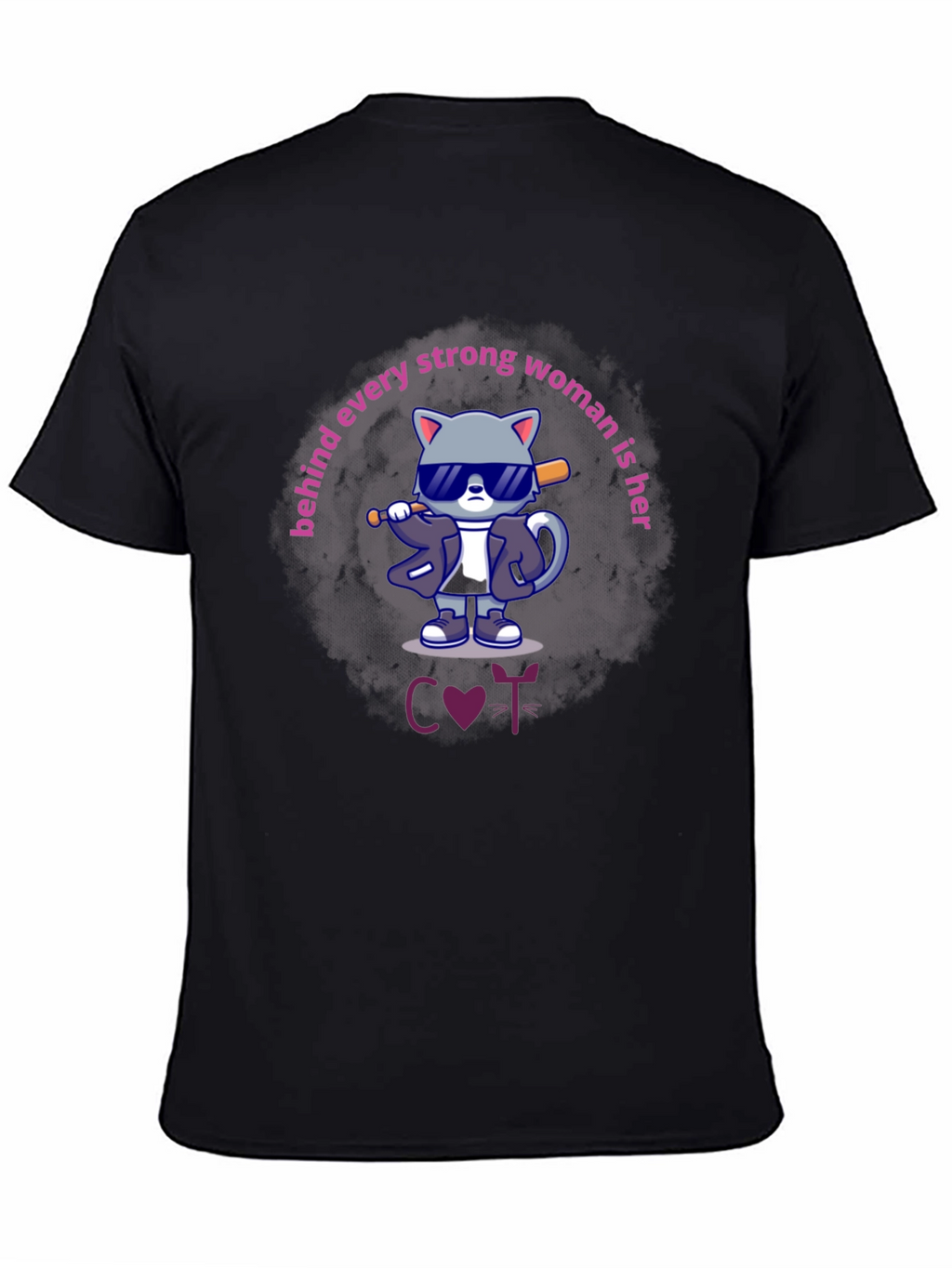Funny Cat T-Shirt: Strong Women Support