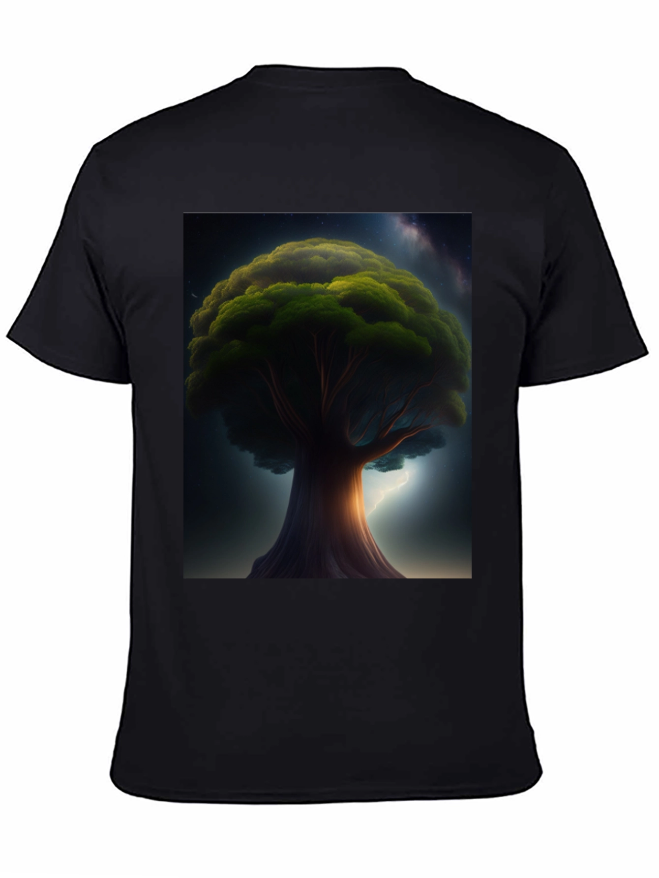 Enchanted Tree Graphic Tee - Black Cotton