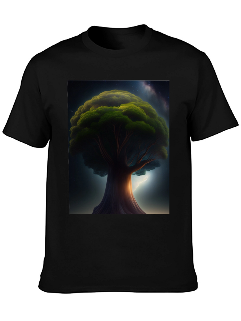 Enchanted Tree Graphic Tee - Black Cotton