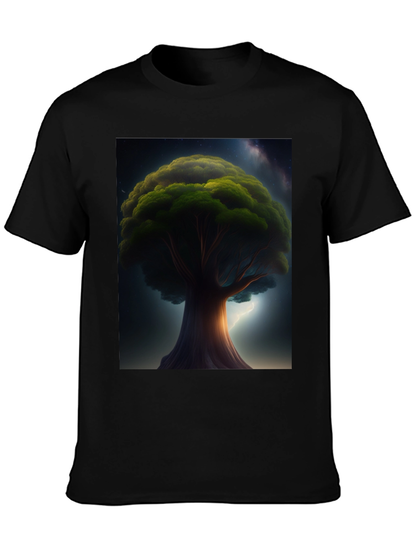 Enchanted Tree Graphic Tee - Black Cotton
