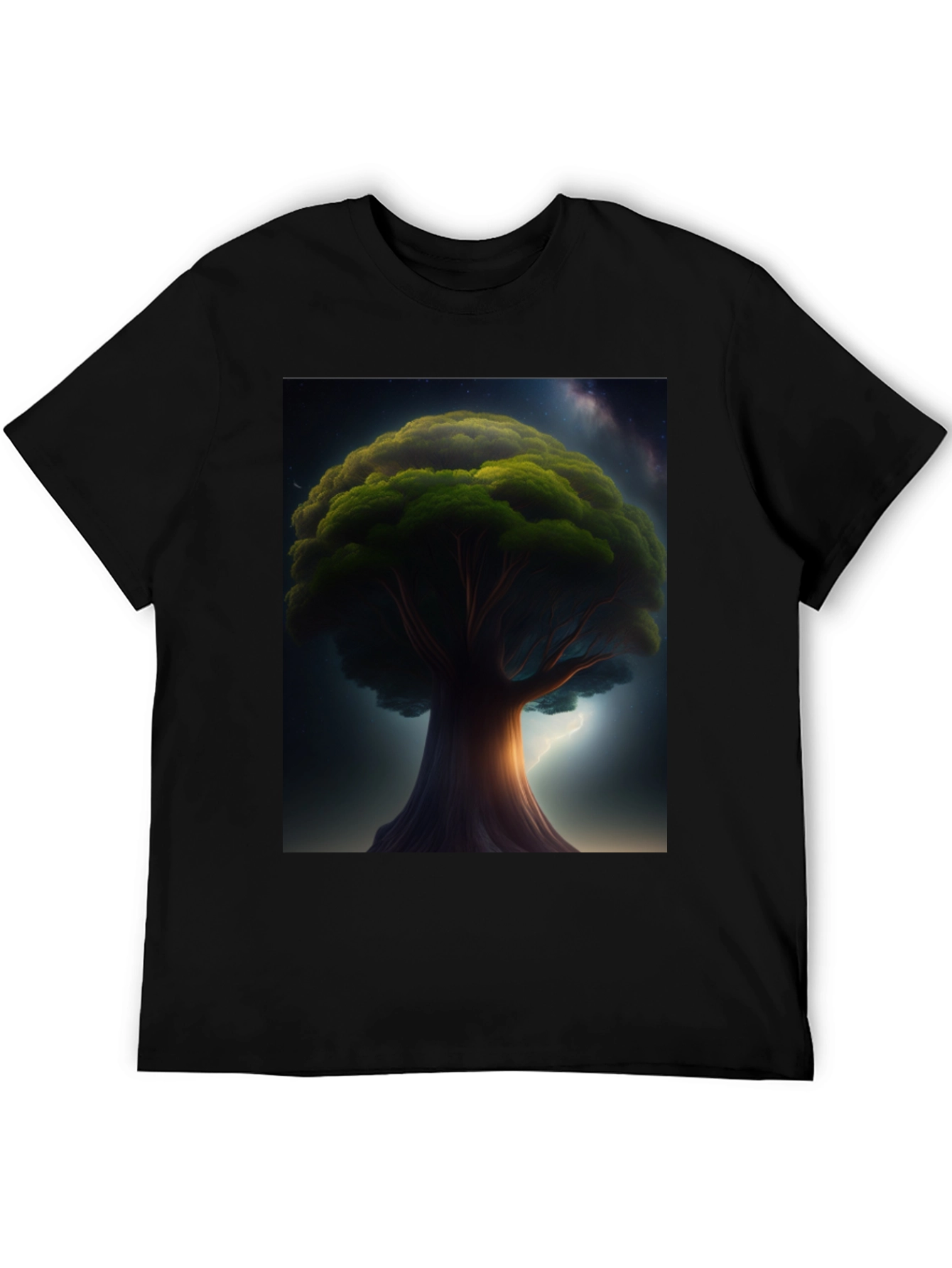 Enchanted Tree Graphic Tee - Black Cotton